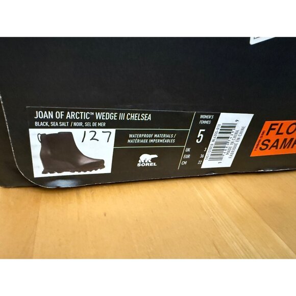 Sorel Women's Joan of Arctic Wedge III Chelsea boot in black waterproof full-gra - Picture 7 of 8